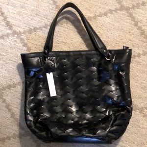 NWT!! Black Sole Society Adrina Woven Tote